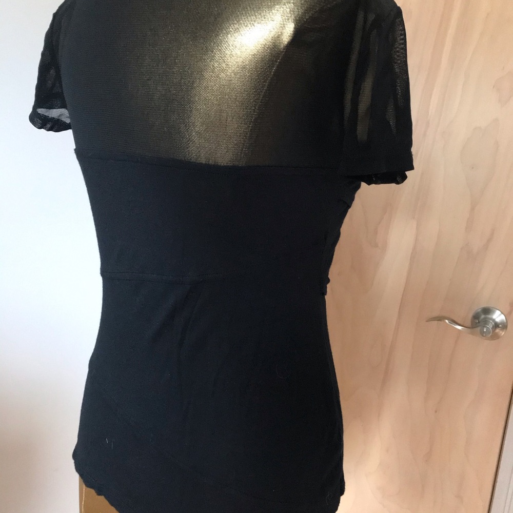 INC Black Ruffle Top - Picture 3 of 4